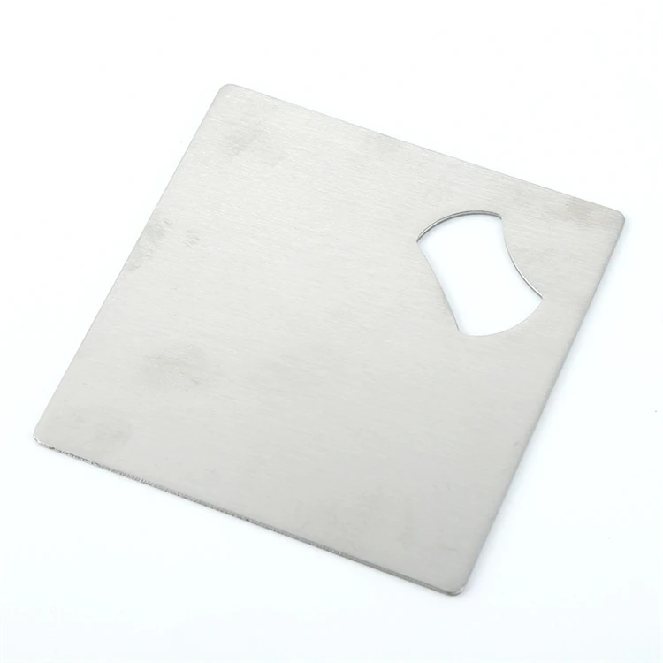 WELLFLYER BEOP-146 S4 Cross-border Creative Stainless steel coaster opener Square beer coaster opener