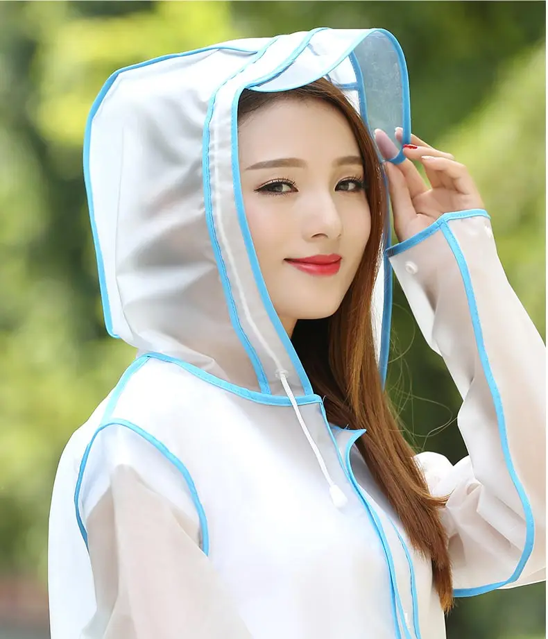 Adults Raincoat with Hoods and Sleeves men Women EVA thick material Plastic easy to carry light weight