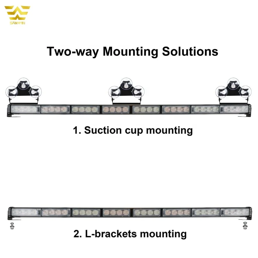 36 inch Strobe Flash Traffic Advisor Police Light bar for Vehicles Truck Car 12v Red Blue 32 LED Warning Emergency Strobe Lights