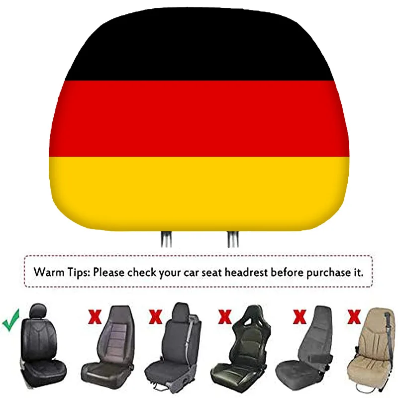 OEM Print Advertising Taxi Headrest Cover Car Protective Cover France Flag Seat Headrest Cover For Sport Promotion