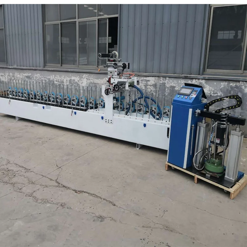 Adjusting width hot melt glue laminating profile wrapping machine