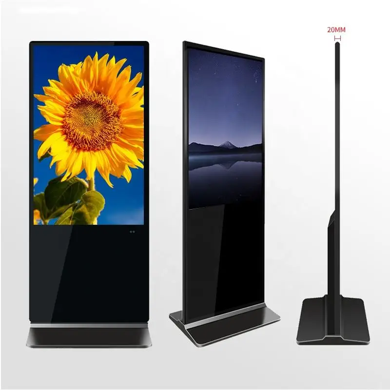 Hot Sale LCD 55 inch Totem Kiosk Touch Screen Indoor Outdoor Advertising CMS software Led Display Digital Signage and Displays
