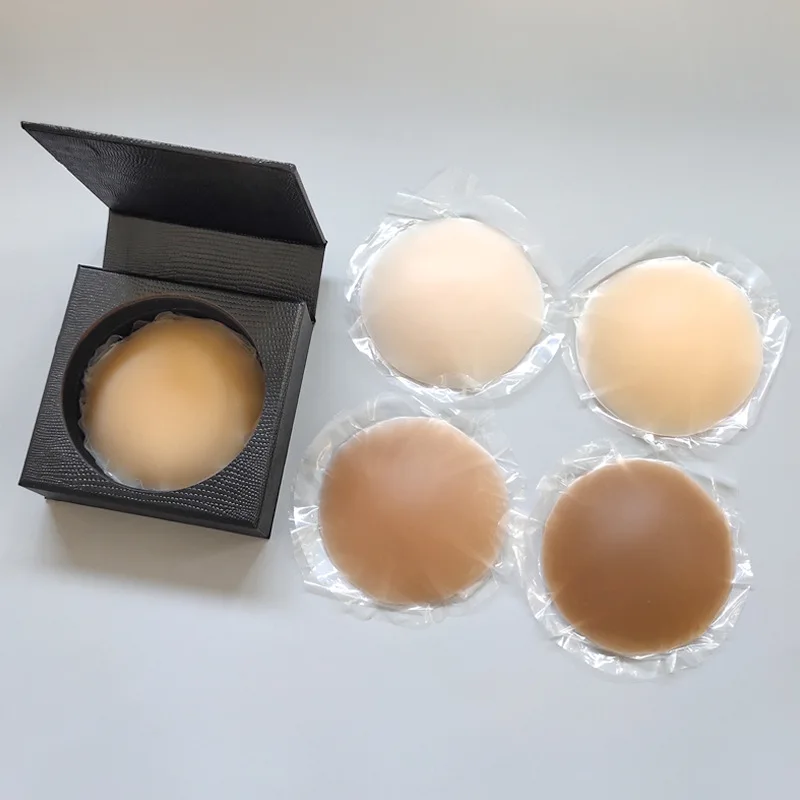 JUNXI DIVINUS High Quality Women Reusable Breast Pasties Nipple Cover Self Adhesive Invisible Silicone Matte Nipple Cover