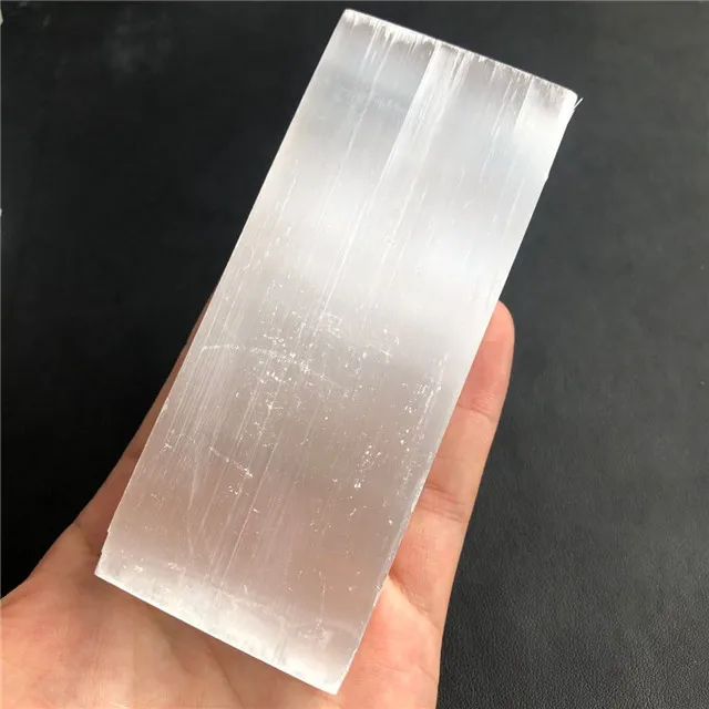 Hot Selling Polished High Quality Minerals Plate White Selenite Slab Natural Crystal Feng Shui Home Decoration Crystal Image 2kg