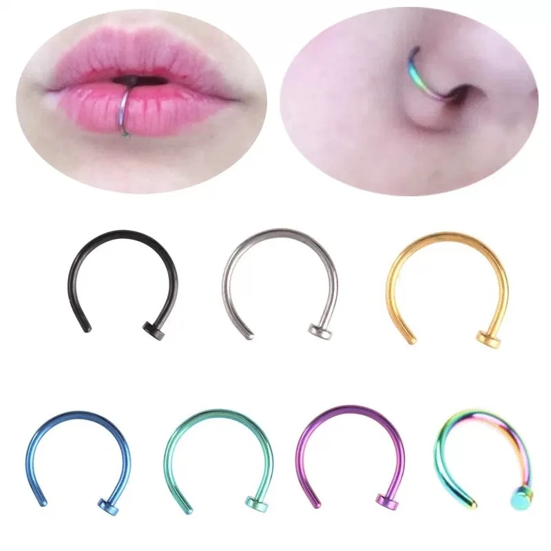 Top Sale Septum Medical Steel Nose Ring Silver Gold Body Clip Hoop For Women Piercing Clip Jewelry Gift