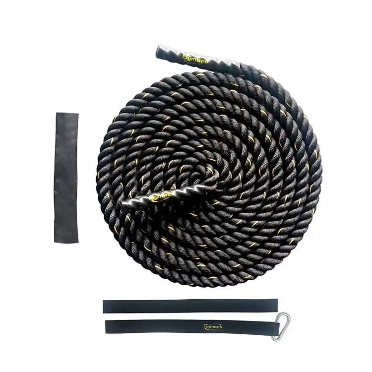 High Quality Black Nylon Fitness Battle Rope Training Battling Ropes