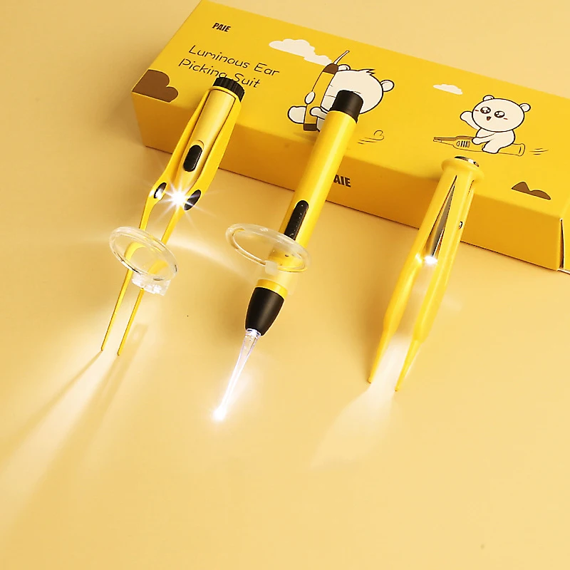 Professional  Ear Cleaning Tools Set Practical&Affordable 3-piece Earwax Removal Set with LED Lamp&Detachable Magnifying Glass