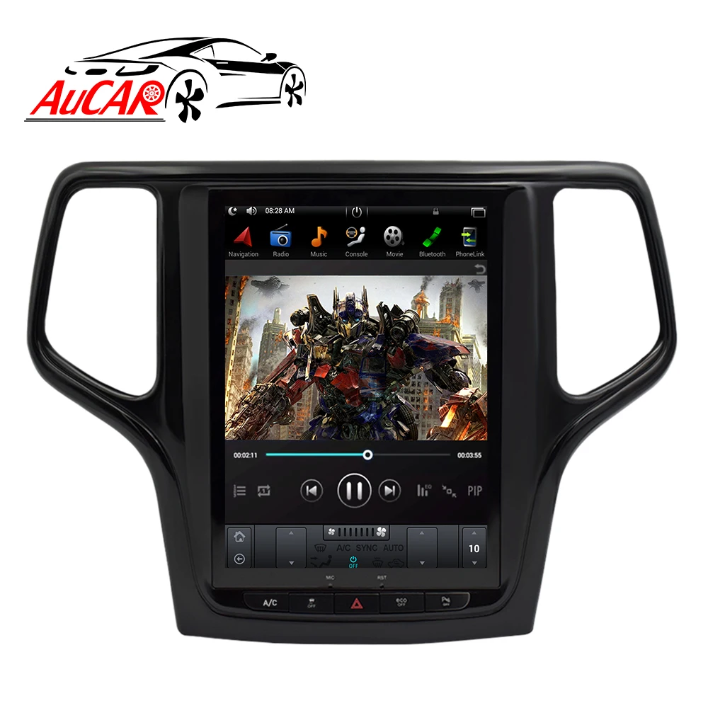  Автомагнитола AuCAR 10 4 дюйма Tesla Android для Jeep Grand Cherokee черная 2011-2017 сенсорный экран стерео видео GPS мультимедиа BT 4G