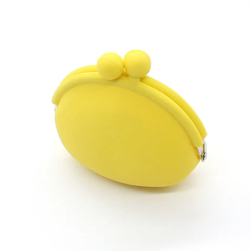 Eco-friendly silicone solid color mini storage coin pouch with UV print custom logo silicone coin purse