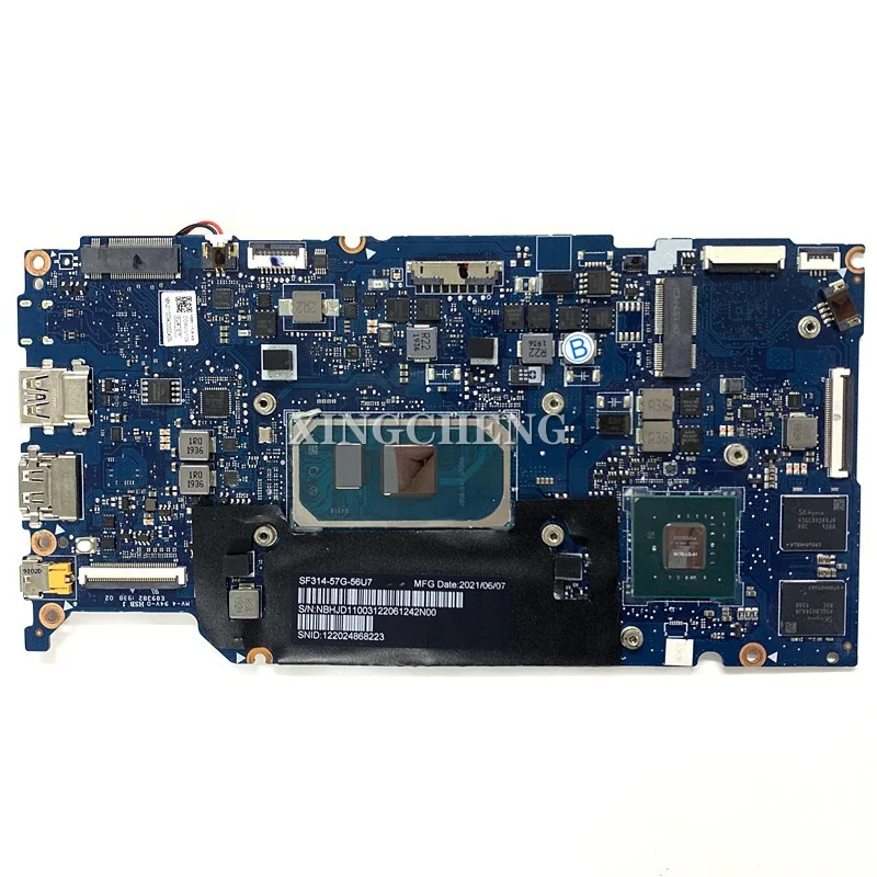 For ACER Swift 3 SF314-57 Laptop Motherboard SRG0N i7-1065G7 CPU+16G RAM +MX250 2G GPU NB8511_PCB_MB_V4 100% TESTED