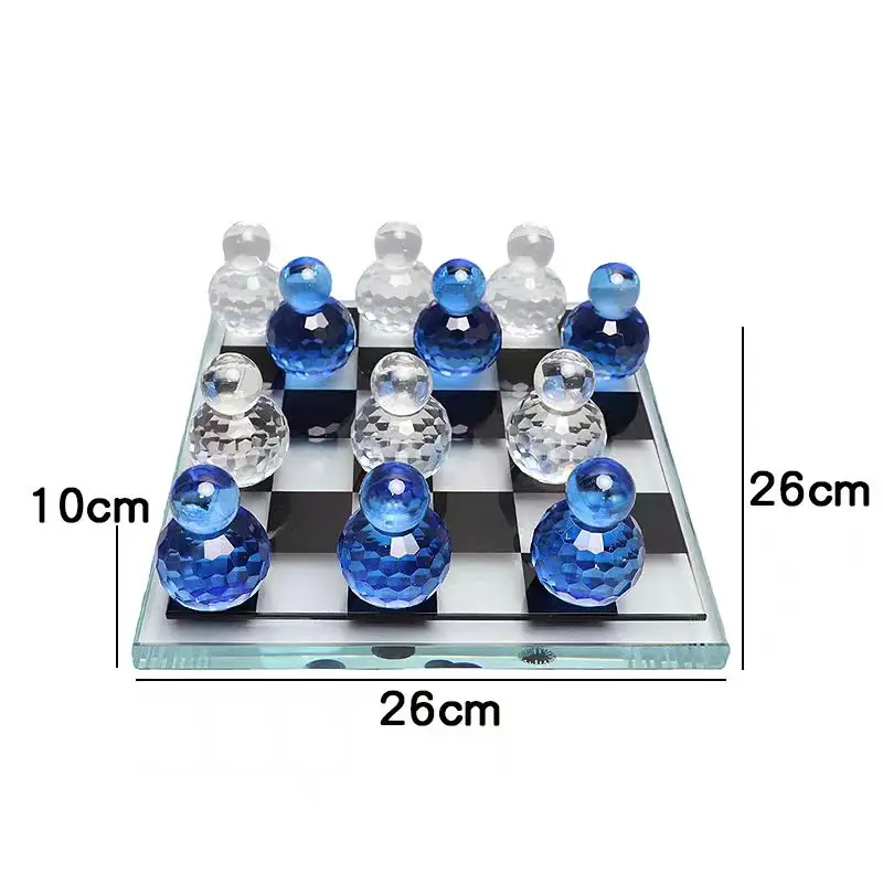 Custom Made Plexiglass Chess Set Luxury Black & Clear Acrylic Checkers Set