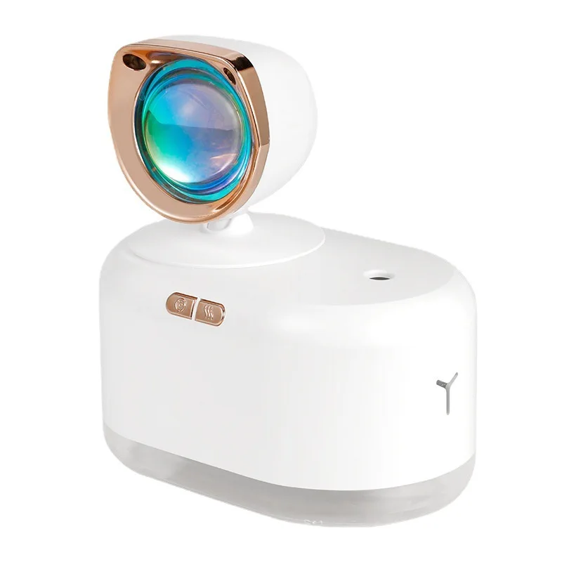Sunset Light Humidifier 300ML Sunset Projection Air Humidifier Portable Mini Cool Mist Oil Diffuser 2000mAh for Photograph