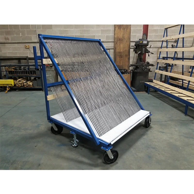 Maximum load quantity 50 pieces of glass sheet vertical sorting cart glass transport rack glass harp rack for transportation