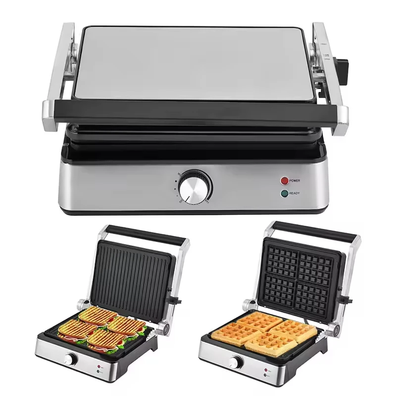 6 Slices Digital Detachable Contact Grill Adjustable Temperature and Timer Meat Probe Sandwich Maker Electric
