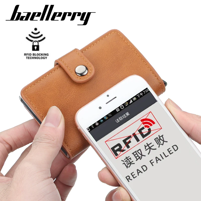 New Multi-card Double Aluminum Card Holder PU Leather Automatic Pop Up Credit Card Holder RFID Blocking Wallet