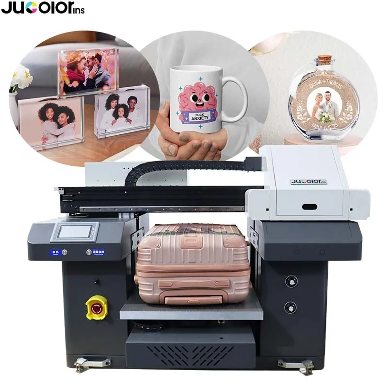Factory A2 UV Printing Machine With 3 Heads for Glass Bottle Tumbler Flatbed UV Printer with Strict Quality Inspection