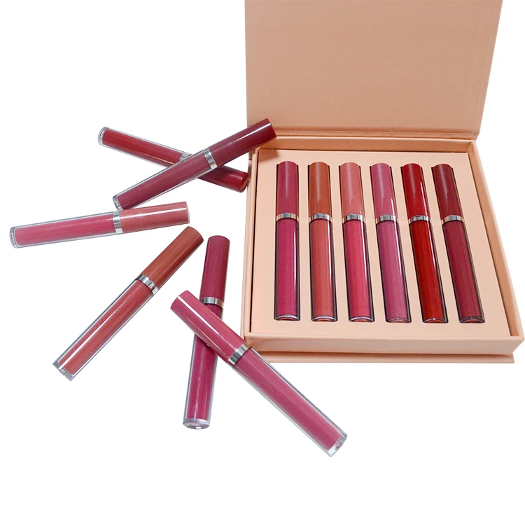 Lip Tint Non-Stick Makeup Custom Logo Lipgloss Set Long Lasting Matte Lip Gloss Private Label Liquid Lipstick Set