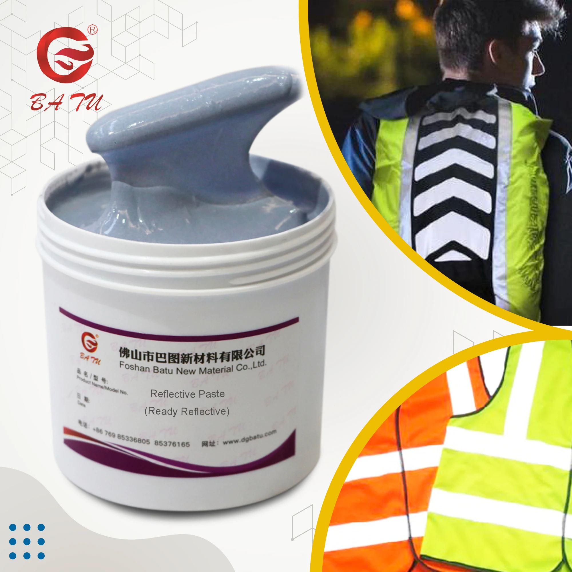 Eco friendly screen printing reflective ink water base reflective paste