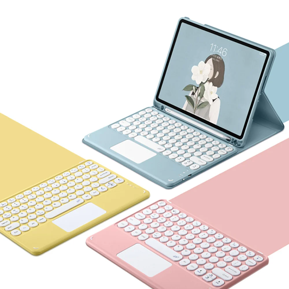 Touchpad Keyboard Funda Teclado for Samsung Tab A7 Case SM-T500 SM-T505 Spanish Keyboards Arabic Korean Hebrew Portuguese