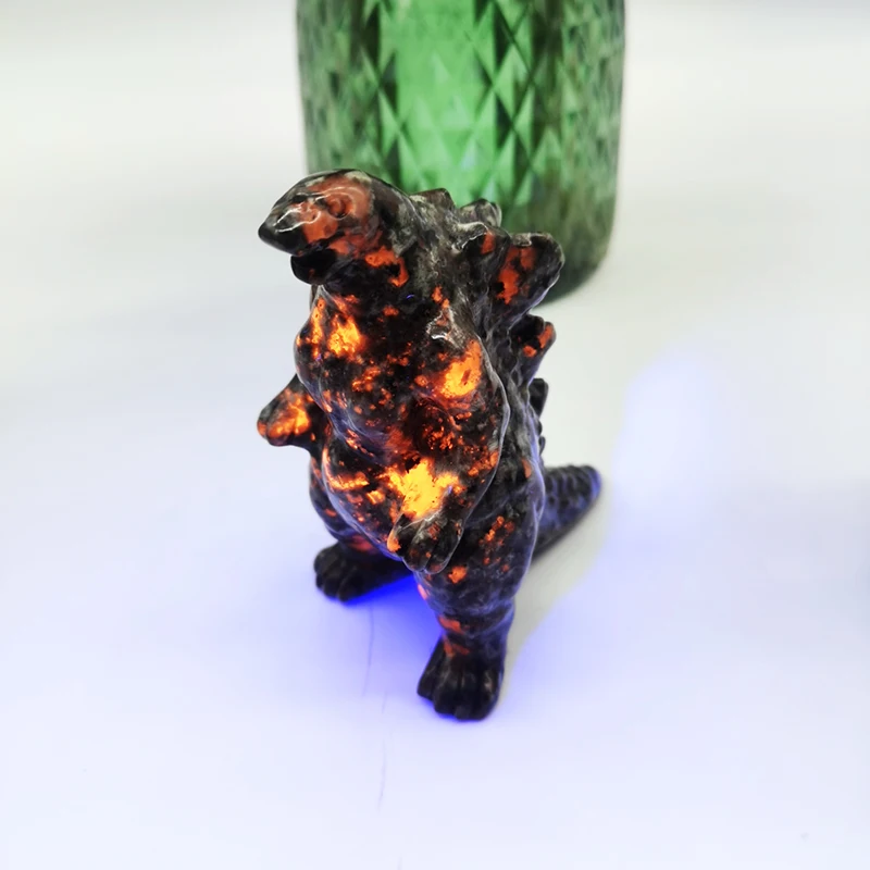 wholesale factory hot sale  godzilla carvings high quality yooperlight crystal godzilla  crystal godzilla for gifts