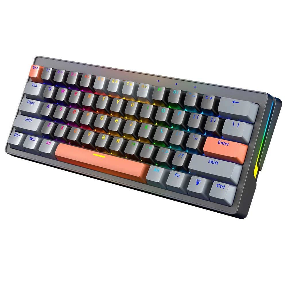 SAMA Tri-mode 61 Keys Mechanical Keyboard Wireless Wired Silicone Pad Hot Swap Anti-Ghosting PC Mac Custom RGB Gaming Keyboard