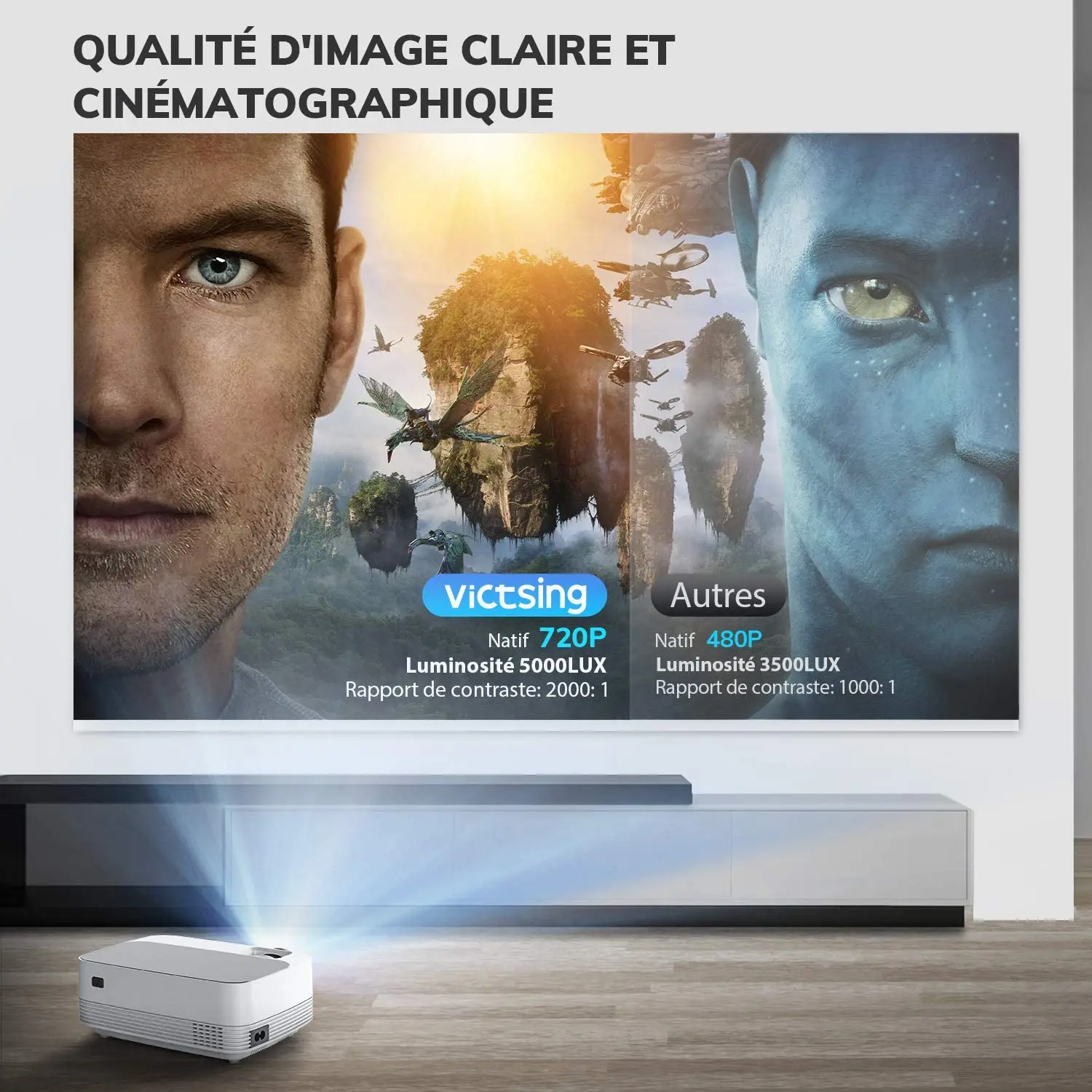 Hot-selling Mini 720p LCD HD 300inch Large Screen Projector for Home Theater Basic Version