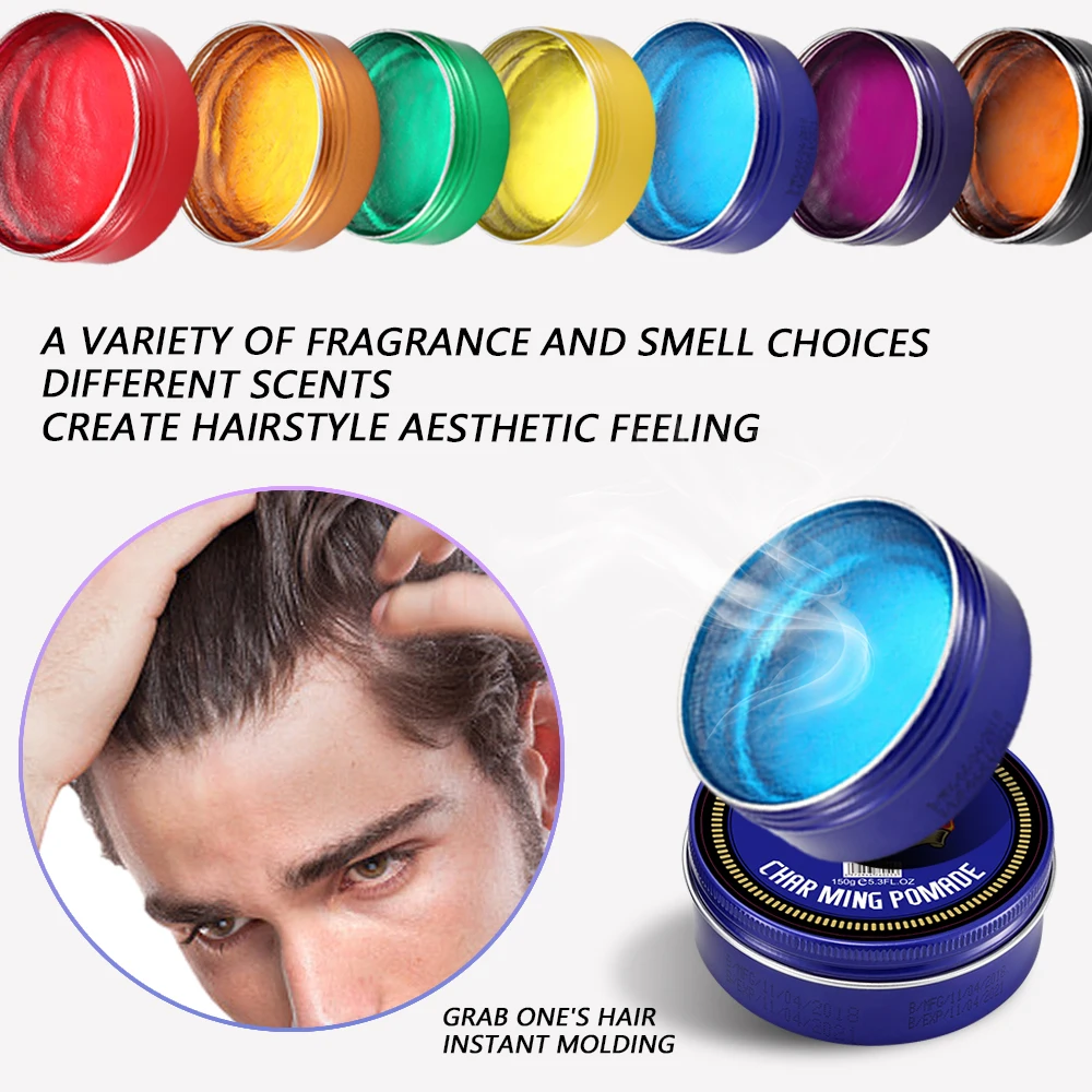 Colorful Skull Aluminum Box Hair Wax Gel Water Based and Strong Hold Edge Control OEM Hair Styling Wax Pomade