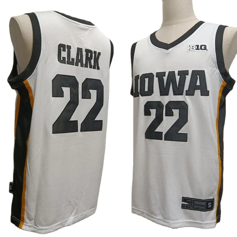 Lowa Hawkeyes 22 Caitlin Clark embroidery NCAA Adult Man Jersey 5 Colors Stock