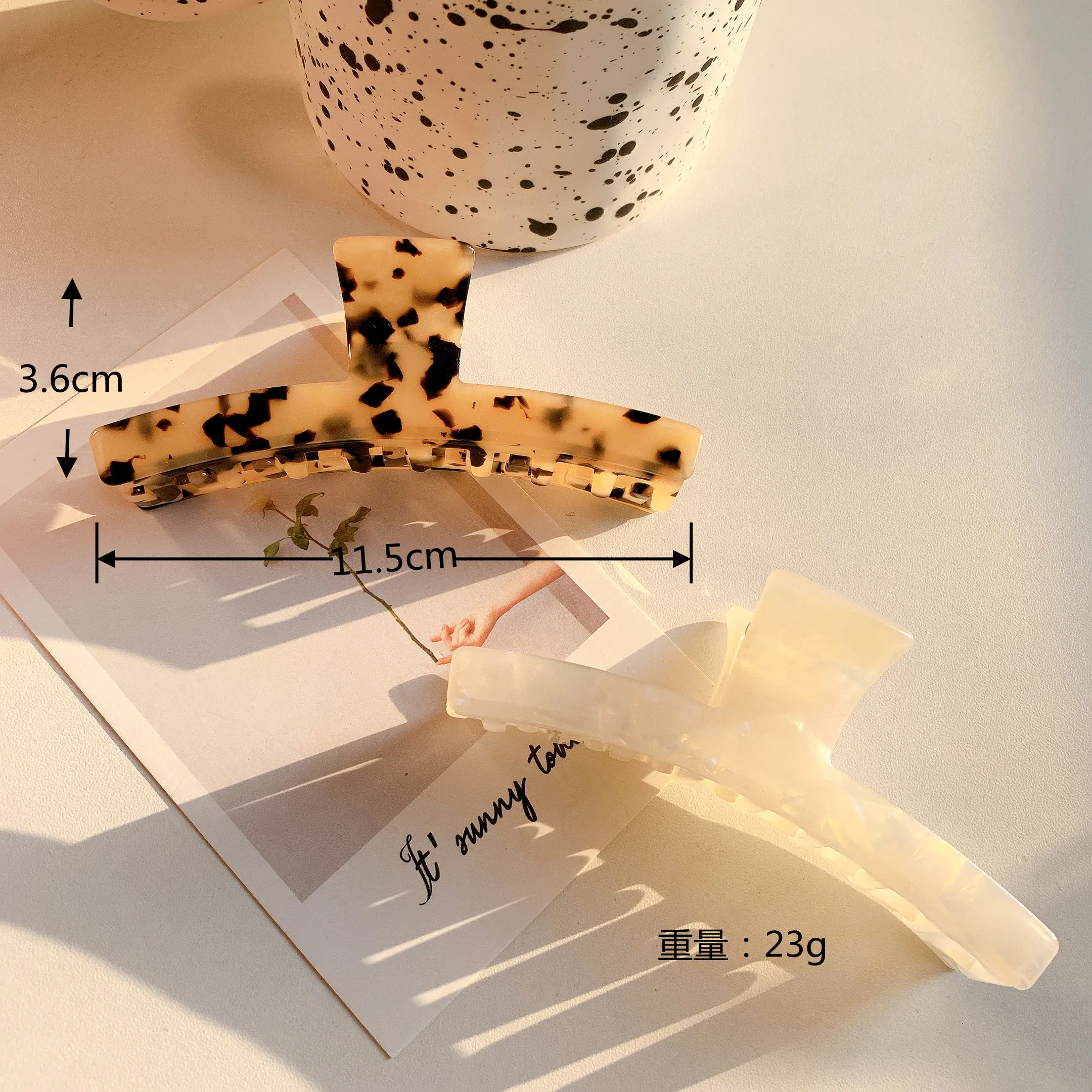 Оптовая продажа корейских женских Модных леопардовых аксессуаров для волос Yucat с большим когтем 11,5 см акриловые большие заколки для волос с уксусной кислотой для девочек
