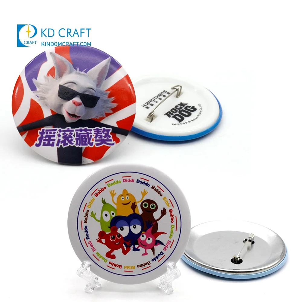Hot selling 3 inch Custom White Blank MDF Round Circle Advertising Name Button Pin Badge For Sublimation