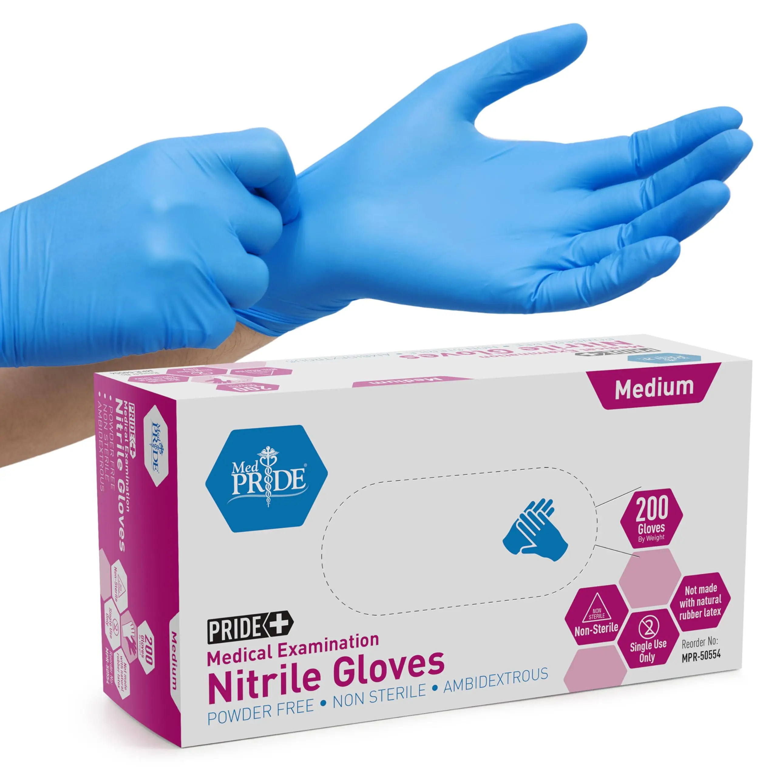 Pidegree 100Pcs Black White powder free Nitrile Gloves Disposable Hand Nitrile Gloves