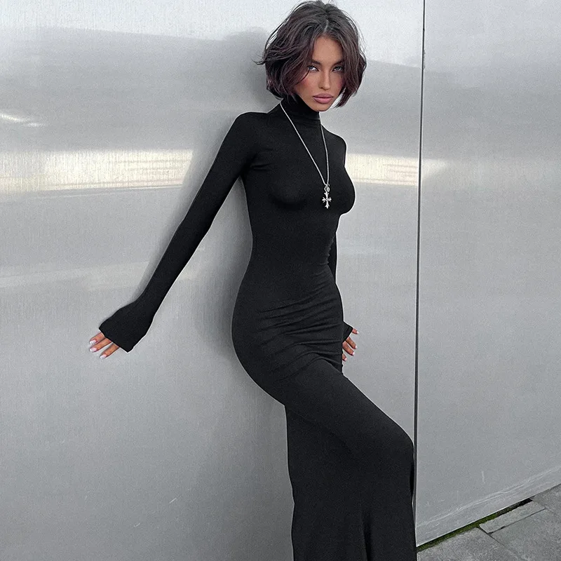 2023 осень и зима новое модное платье с длинным рукавом Slim Fit