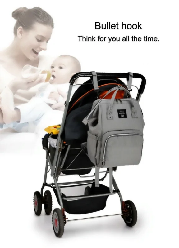 Large Capacity Nylon Waterproof Black Travel Backpack Designer Nursing Bag for Baby Care Hot USB Mummy Maternity Nappy Bag