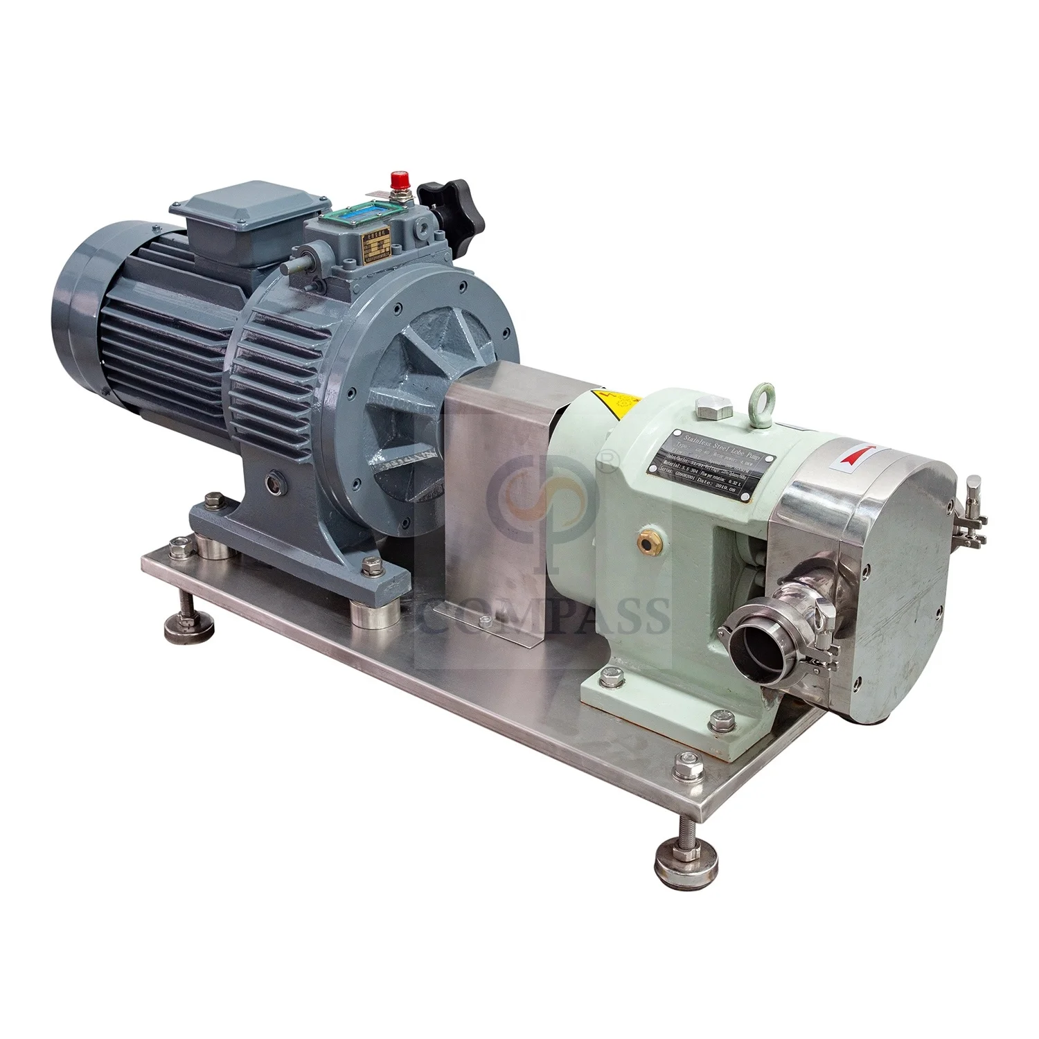 7.5HP 5.5KW ZB3A-52 Stainless Steel SS304 SS316L Double Wing Rotor Lobe Pump With Transferring High Viscosity Liquid