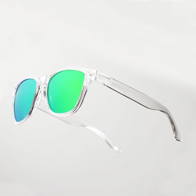 AOKO Новинка 2021 прозрачная оправа Зеленые Синие линзы женские солнцезащитные очки поляризованные Модные солнцезащитные очки