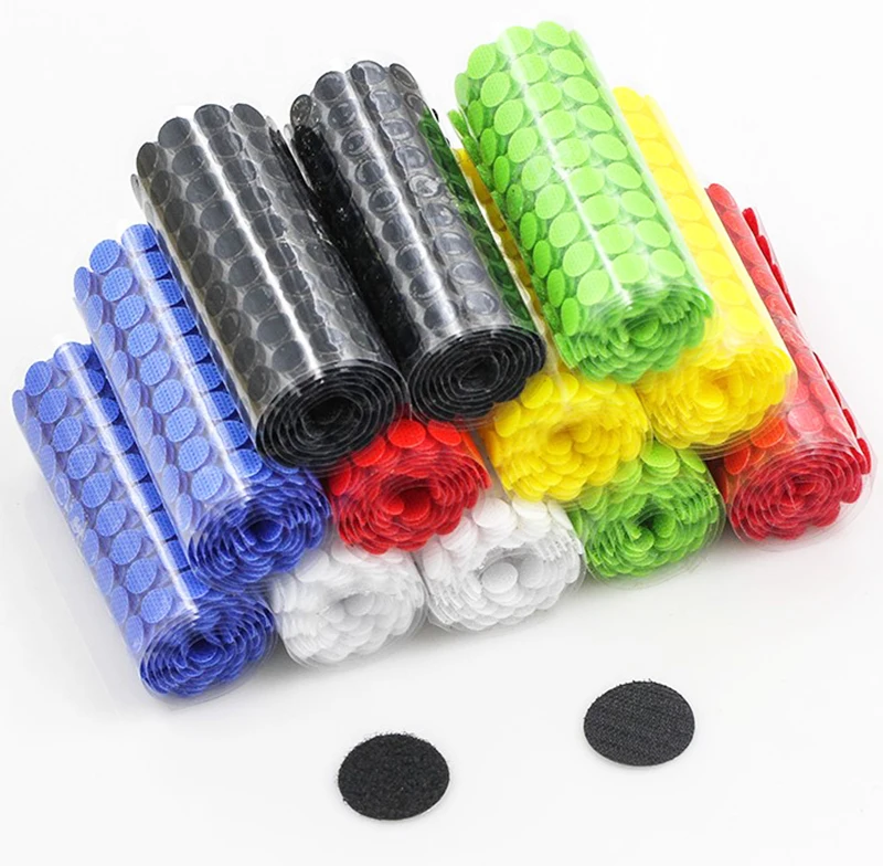 Heavy Duty Diameter 10mm Glue Back Coin Hook And Loop Dot Tape