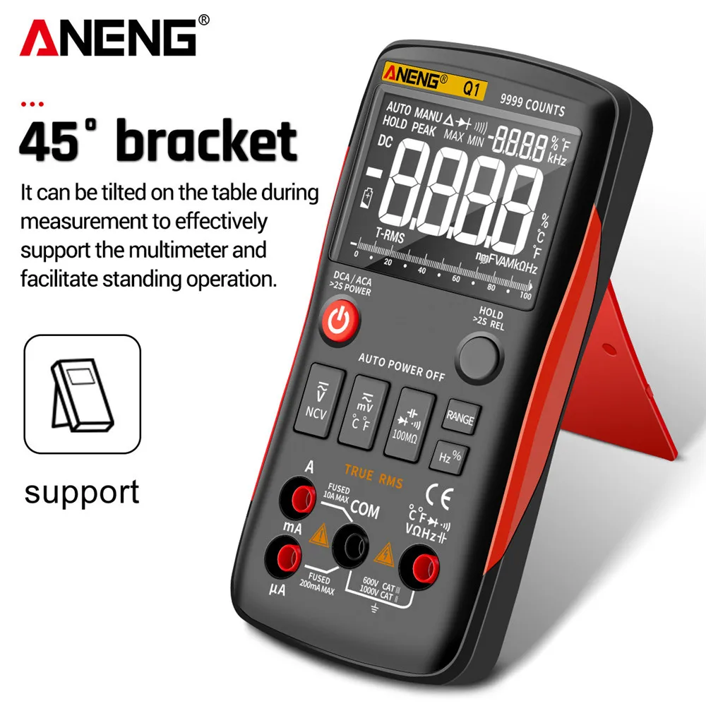 ANENG Q1 Digital Multimeter 9999 Analog Tester True RMS Professional Multimetro DIY Transistor Capacitor NCV Testers Lcr Meter
