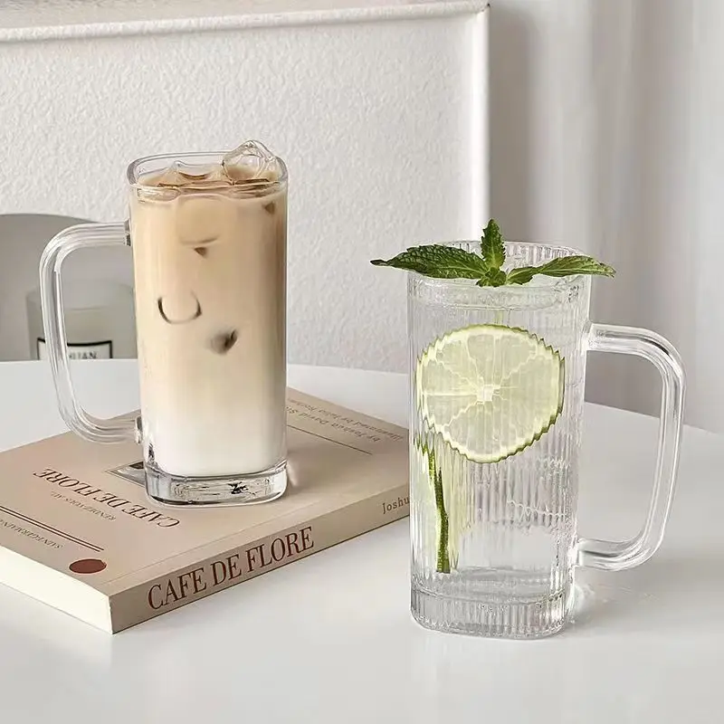 320 ml Drinking Glasses with Handle,Glass Cups for Hot or Cold Drinks like Cappuccino,Cocoa,Coffee Mugs