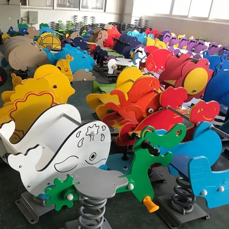 Horse Rider Swing Outside Toys Animal Rides Spring Board Rocking Sniper Kids Ride Game Baby Cot Toy Rocker Playground Big Wood