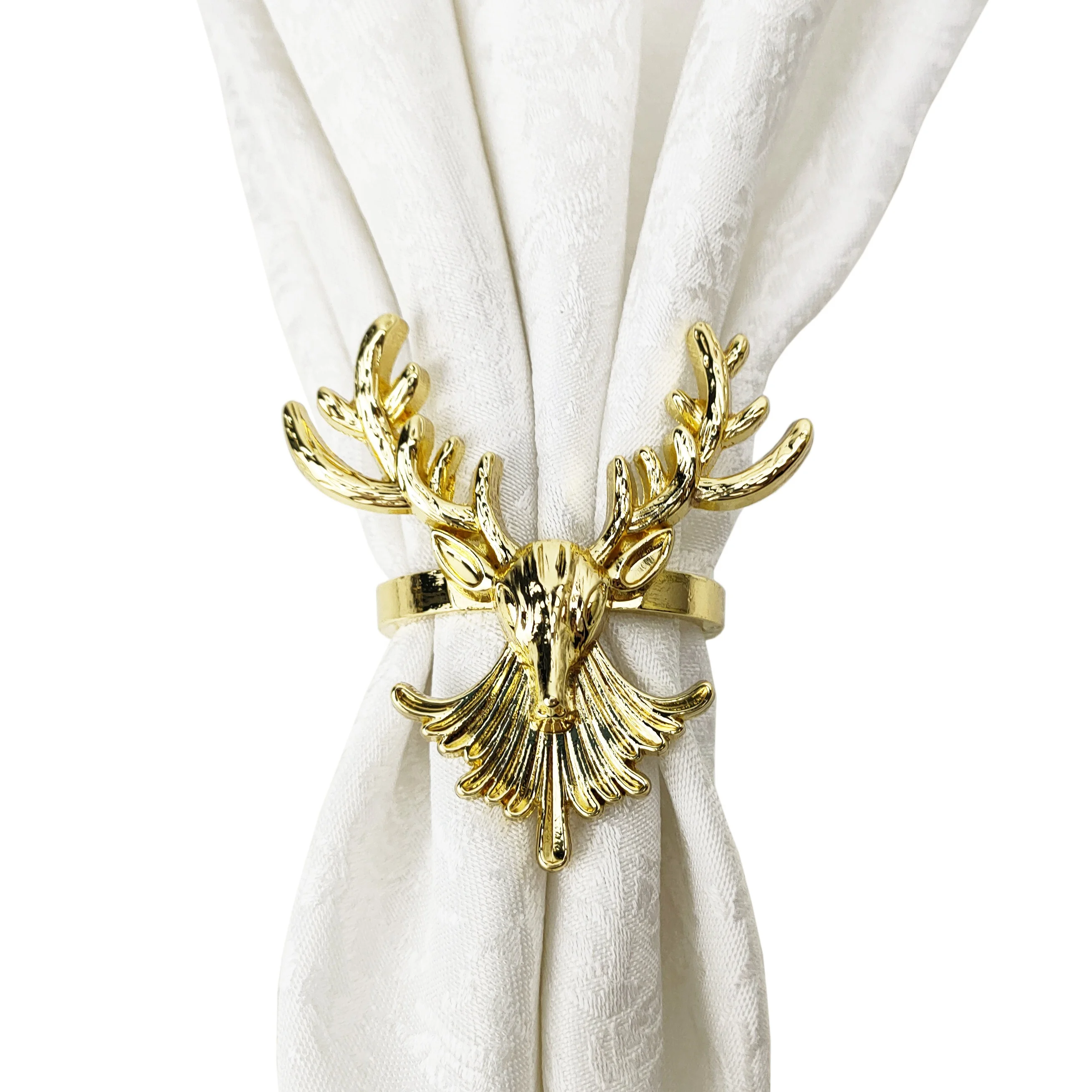deer head Serviette ring gold stag napkin rings