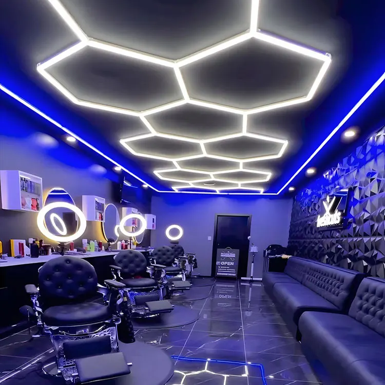 Гексагональные сотовые Автомобильные светодиодные рабочие фонари 220 В автосалон уход мастерская лампы детализирующие светильники