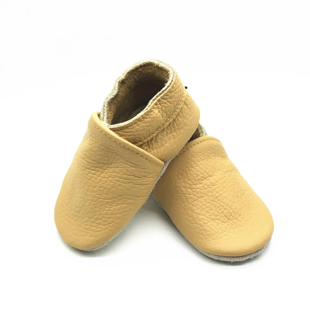 Newborn Baby Cowhide Shoes Solid Winter Warm Non-slip Toddler Infant Leather