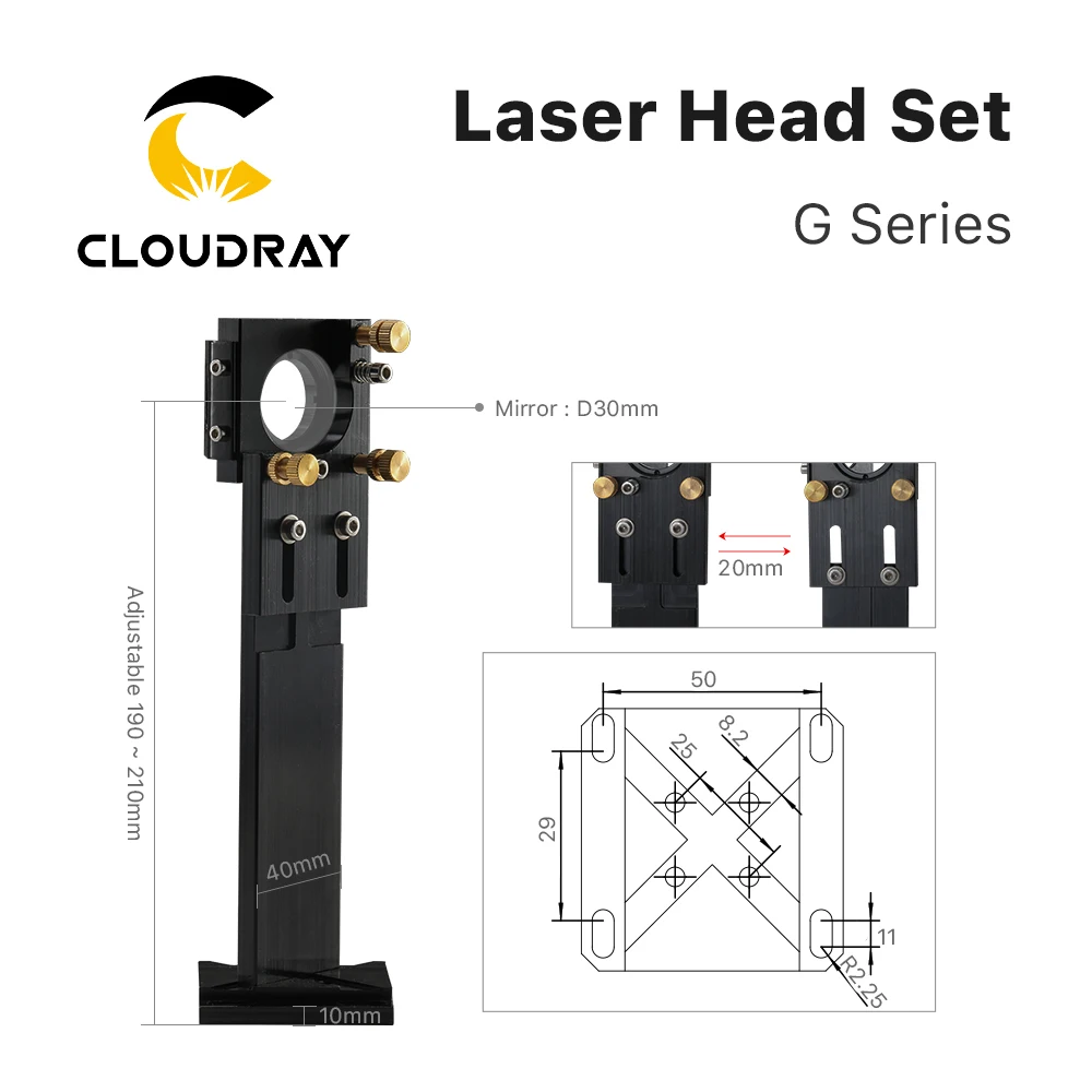 Cloudray CL38  G-Series 150W Laser Head 1st/2nd Mirror Support DIY Mechanical Parts