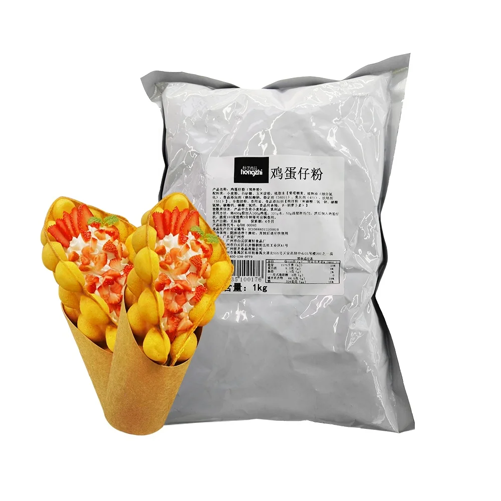 Wholesale Matcha Flavor Egg Waffle Powder Mix Factory Price Chewy Bubble Puff Premix for Breakfast or Cake Baking