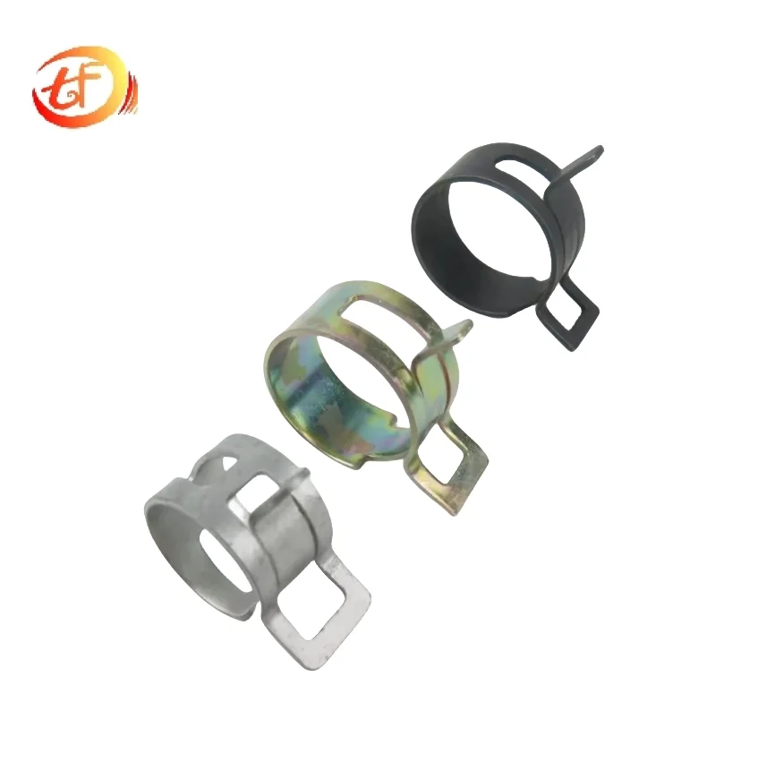 High Quality Customized OEM Metal Silver Pipe Clamps 3mm 6mm 15mm Spring Loaded Hose Clamps