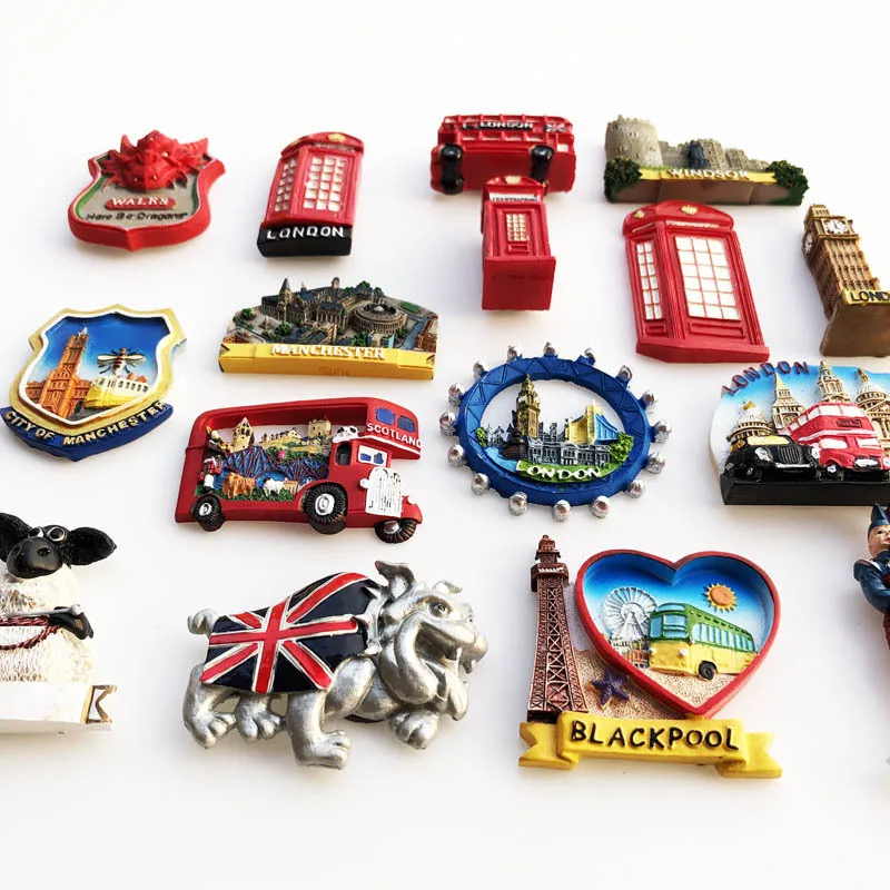 Creative UK Fridge Magnet 3D Resin Handmade Craft Tourist Travel Souvenir Collection Letters fridge Sticker