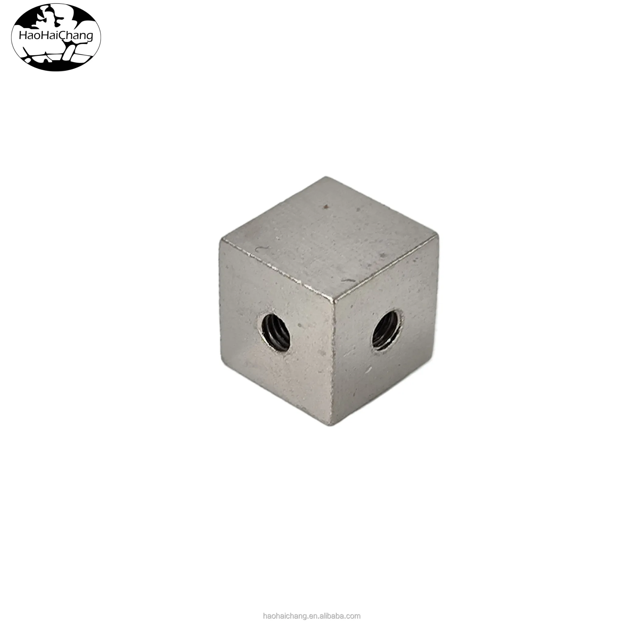 Automatic lathe processing customized non-standard connection fixed block M3 four hole cubic copper nut