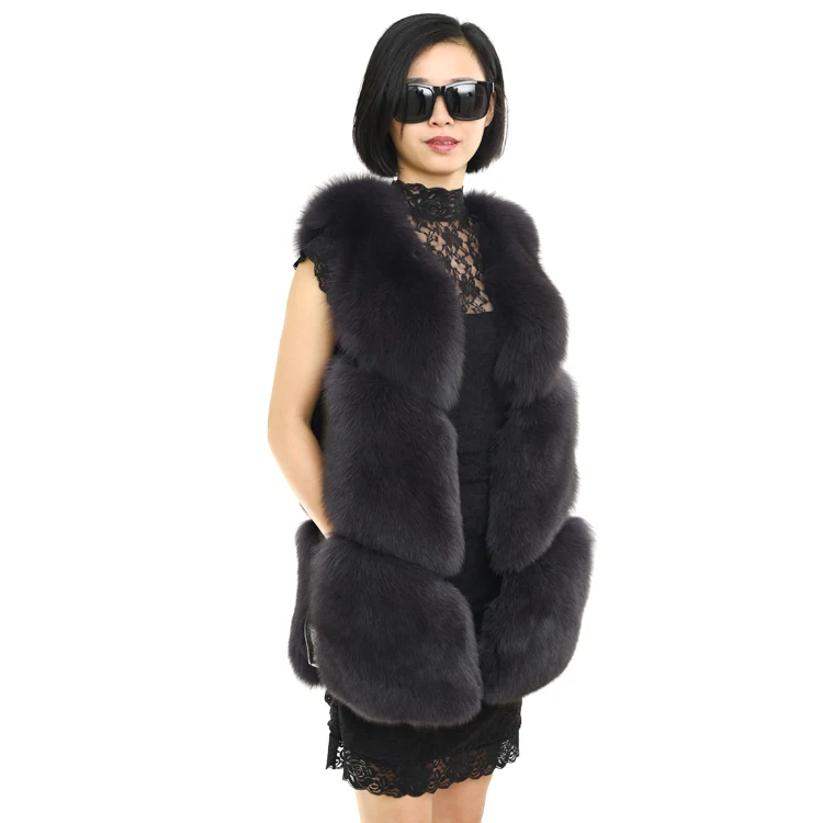 
Fantastic Design Fox Fur Long vest Hot Style Real Animal Fox Fur Vest Tongxing Factory 