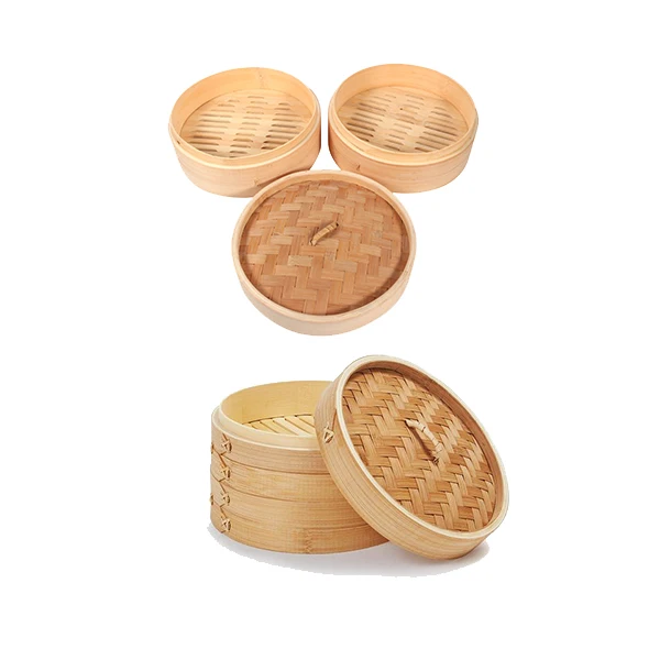 Wholesale price high quality eco friendly 10 inch 2 tier bamboo steamer