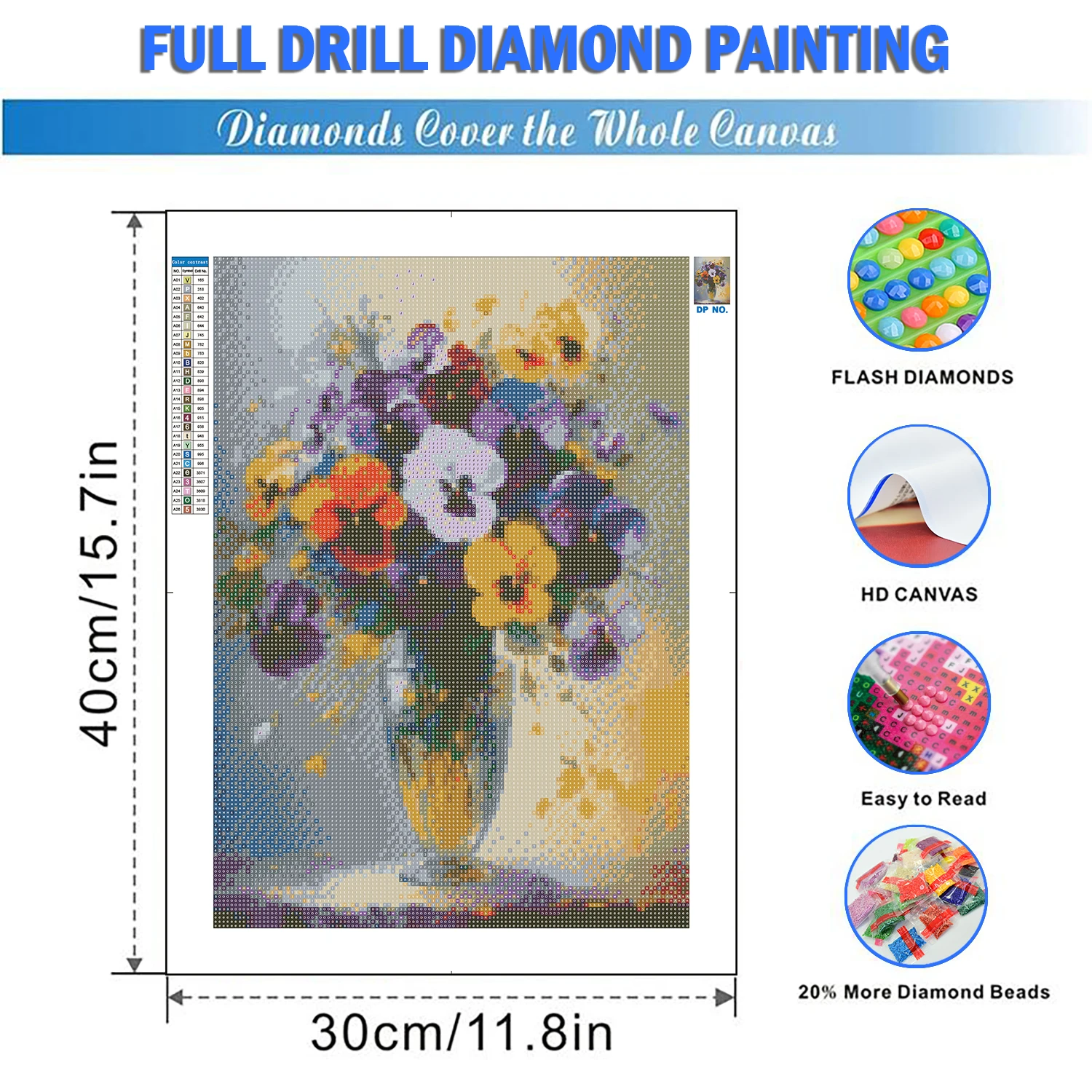 Flower Diamond Painting Orchid Full Diamond Mosaic Stone Embroidery Complete Kit Rhinestone Home Decoration